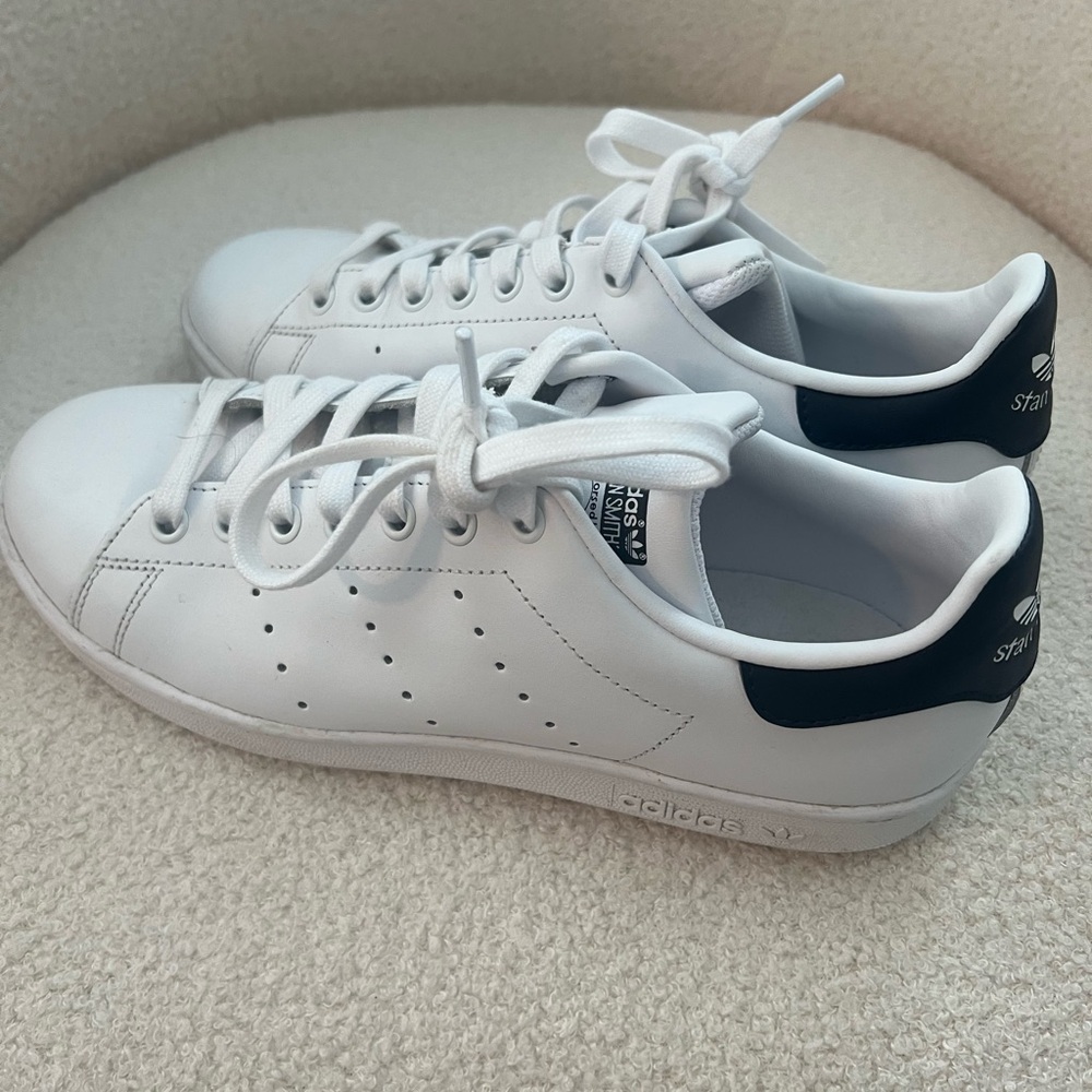 adidas White Sneakers with Black Accents